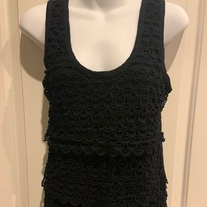 J. Crew scalloped tier black tank